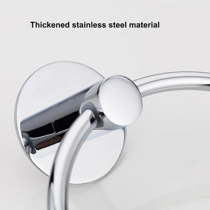 Bath Towel Ring Bathroom Hardware Accessories Thicken Stainless Steel Hand Towel Holder for Bathroom Modern Round Hanger