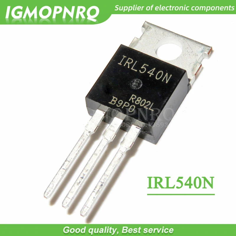 Produktbild von 10 Stück IRL540N MOSFET – TO-220, 100 V, 36 A, N-Kanal, Power-MOSFET, Für Schaltungen & Leistungselektronik