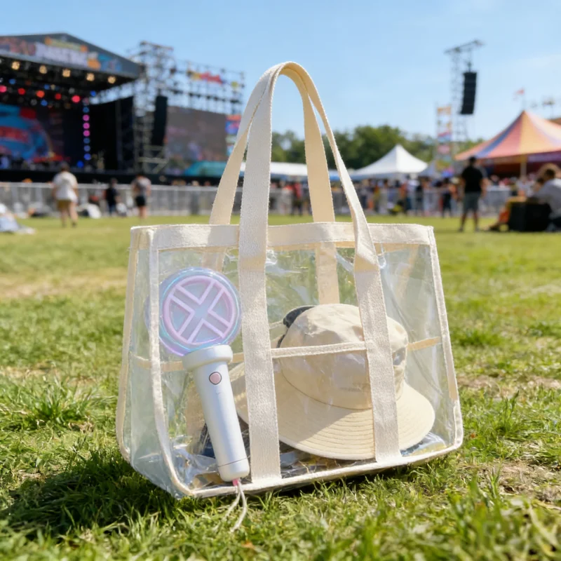 Clear PVC Waterproof Tote Bag - Large Versatile Organizer and Travel Beach Essential