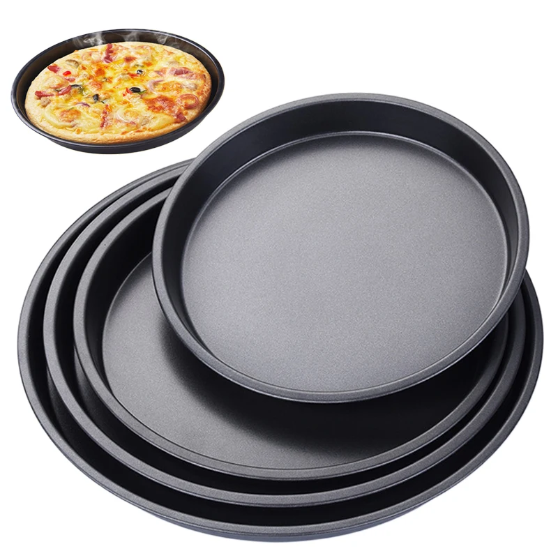 Premium Carbon Steel Pizza Baking Tray - Non-Stick Shallow Roasting Pan for Delicious Homemade Pizzas