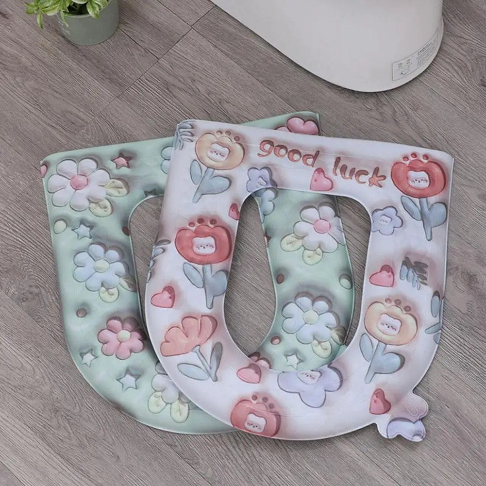 Washable Toilet Seat Cover Mat Waterproof Closestool Bathroom Seat Toilet Accessories O-shape Cover Mat Bidet Case Lid Pad 4