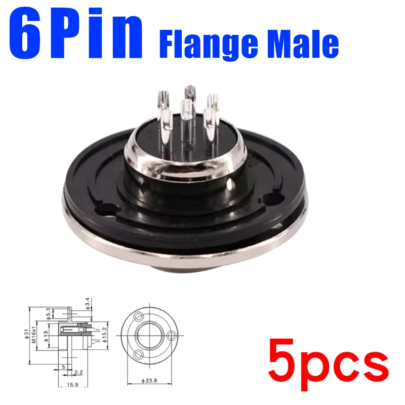 6Pin Flange Male