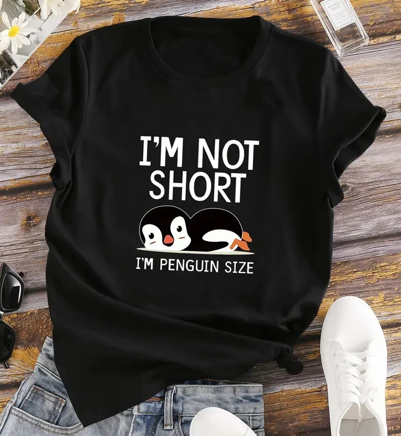 

Letter Animals Print T-Shirt New Style O-neck Short Sleeve Casual Tops Lady Summer Harajuku Ventilate Aesthetic All-match Tee