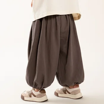 pantaloni per neonati estate nuovi solidi semplici bambini pantaloni harem per neonati pantaloni larghi versatili in vita elastica per bambini pantaloni lanterna 1