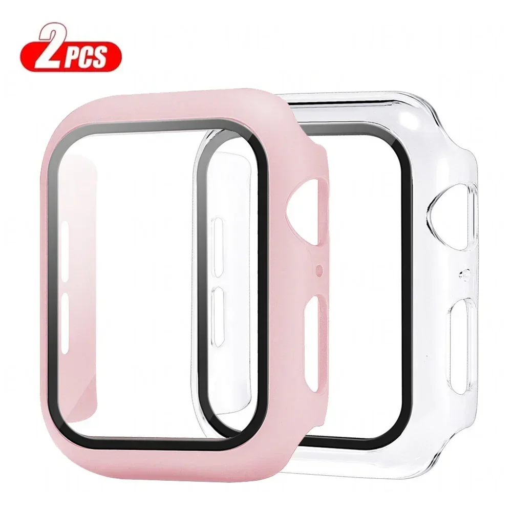 Premium Tempered Glass Screen Protector and Cover for Apple Watch - 2-Piece Set