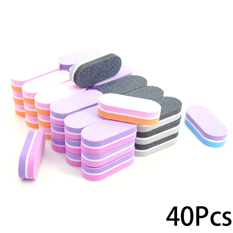 10/20/40Pcs Mini Nail Sponge File Buffer Block Gel Accessories