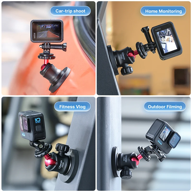 Magnetic Action Câmera Mount 360 ° Bola Cabeça Gopro Adaptador Parafuso para Gopro Insta360 Smartphone Holder Vlog Ulanzi-co29 - Image 5