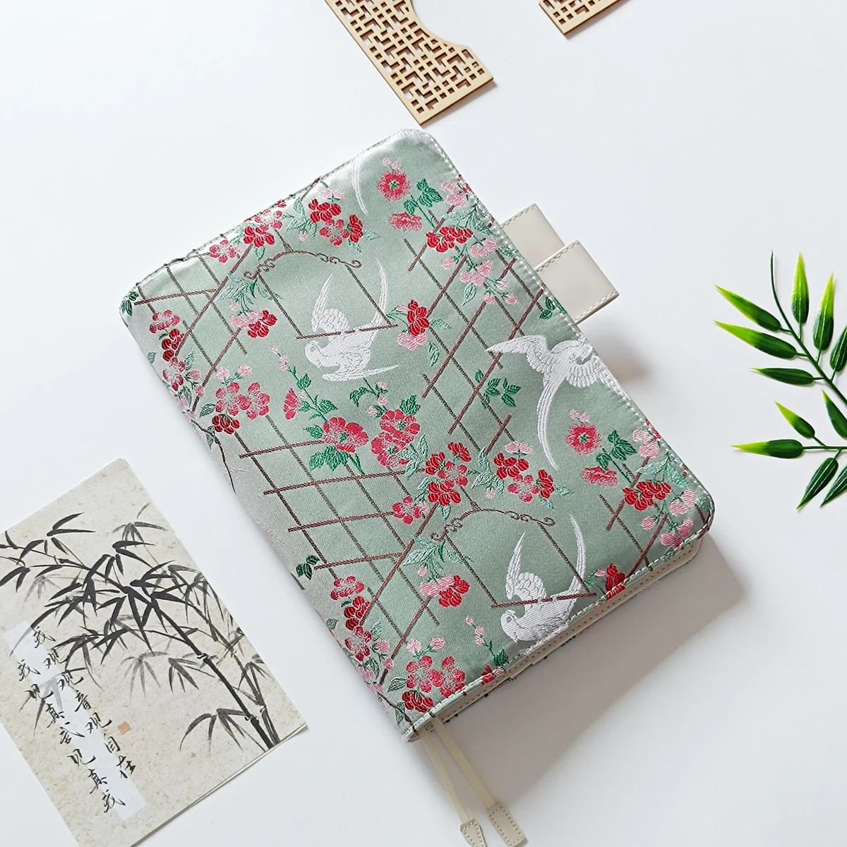 Handcrafted A5 A6 Notebook Cover - Traditional Chinese Style Floral ...