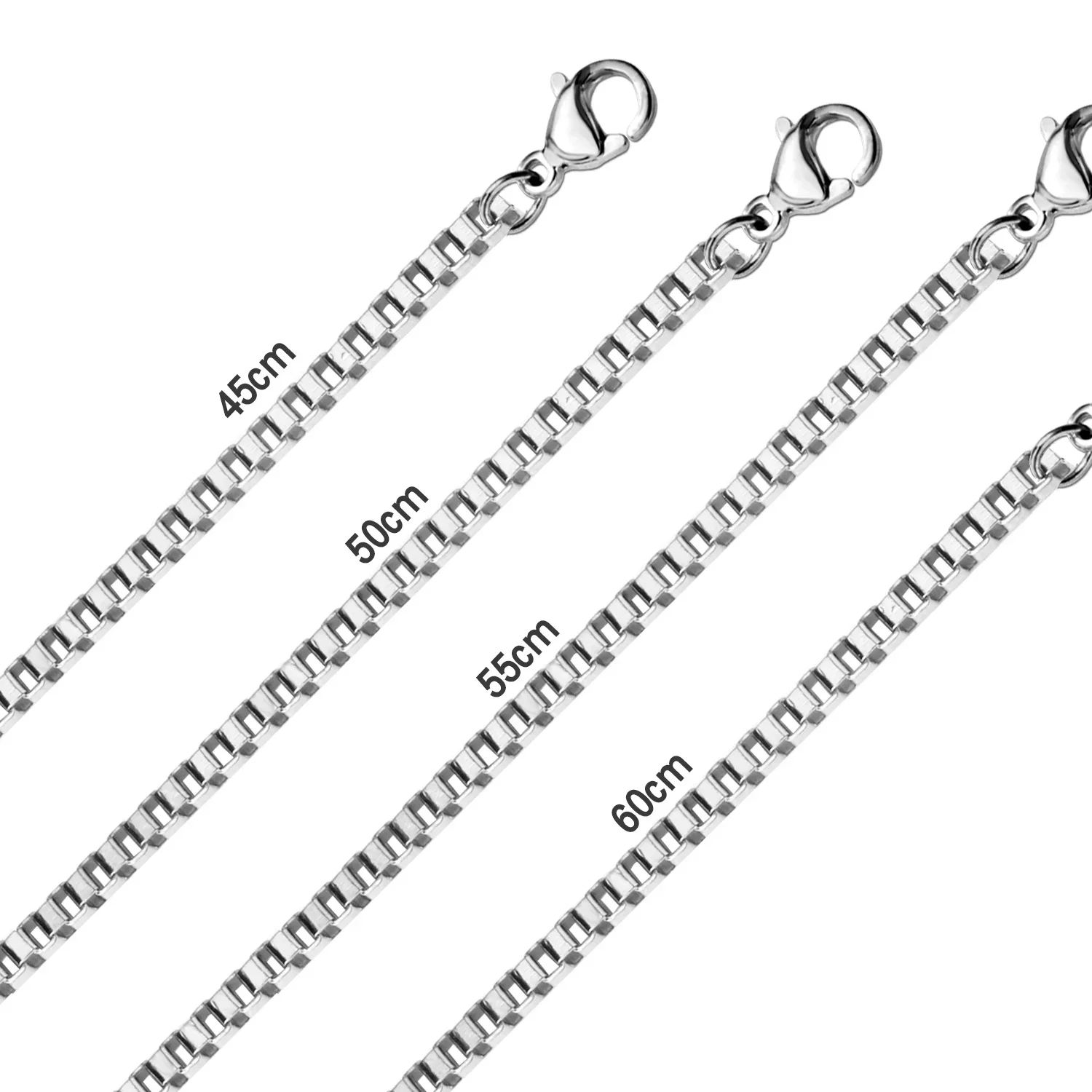 HIYEE Groß Quadratische Box Ketten 10 stücke Viel 1,5mm Gold Silber Farbe Popcorn Kette Schmuck Rolo Halskette Großhandel Hohe qualität DIY – Detail 5