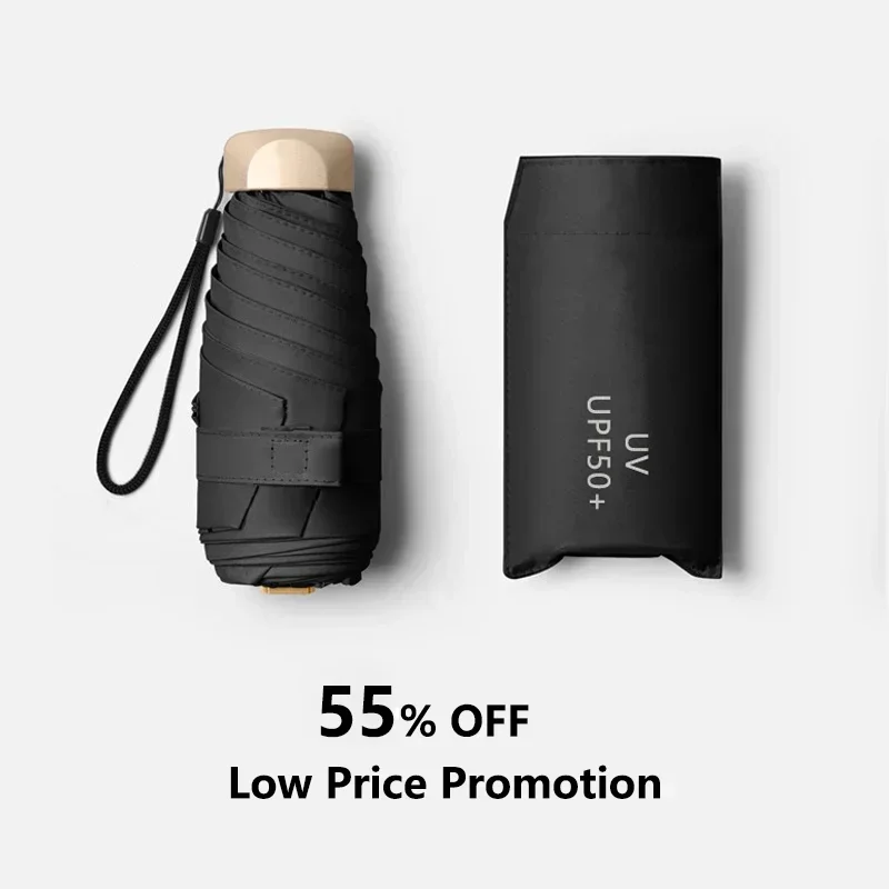 Mini Sun Umbrella Vinyl Folding UV Protection