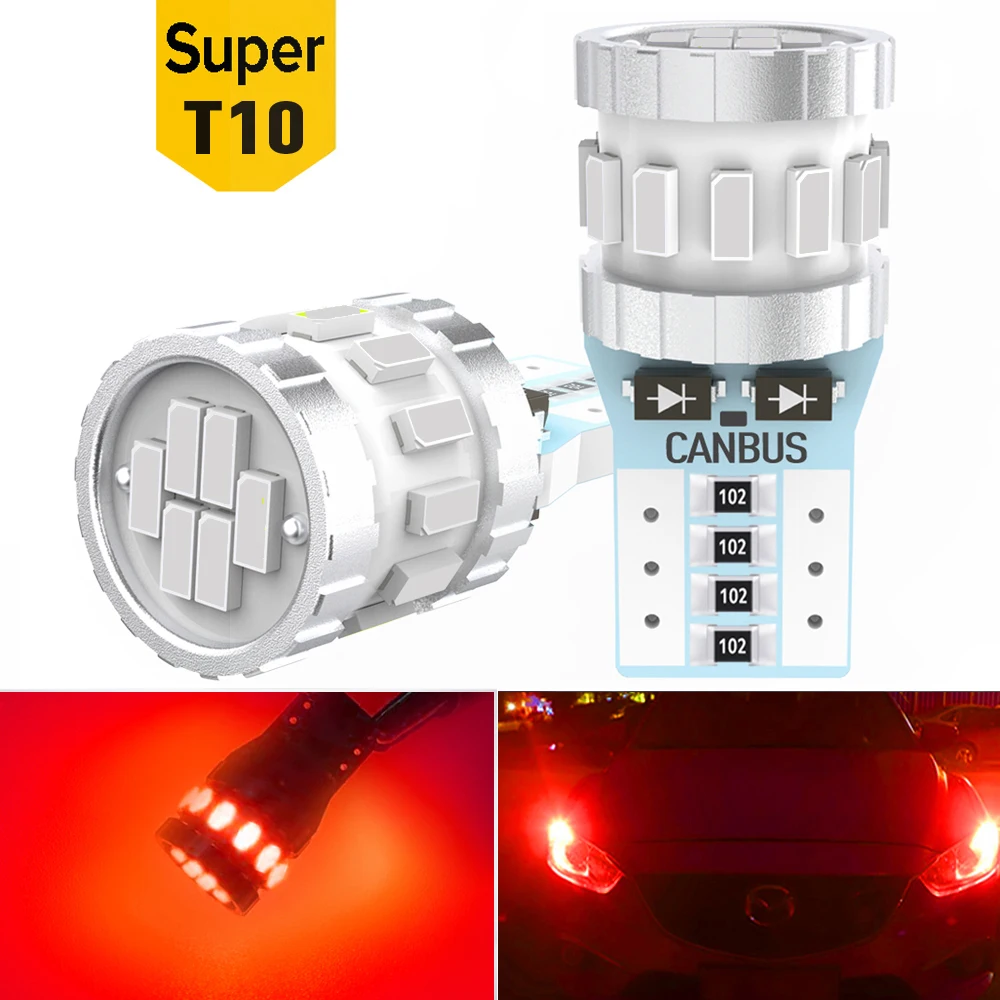 A pack Canbus T10 W5W LED Bulb Red White Lights for Renault Duster Megane 2 3 Logan Sierra Car Interior Parking Signal Lamp |