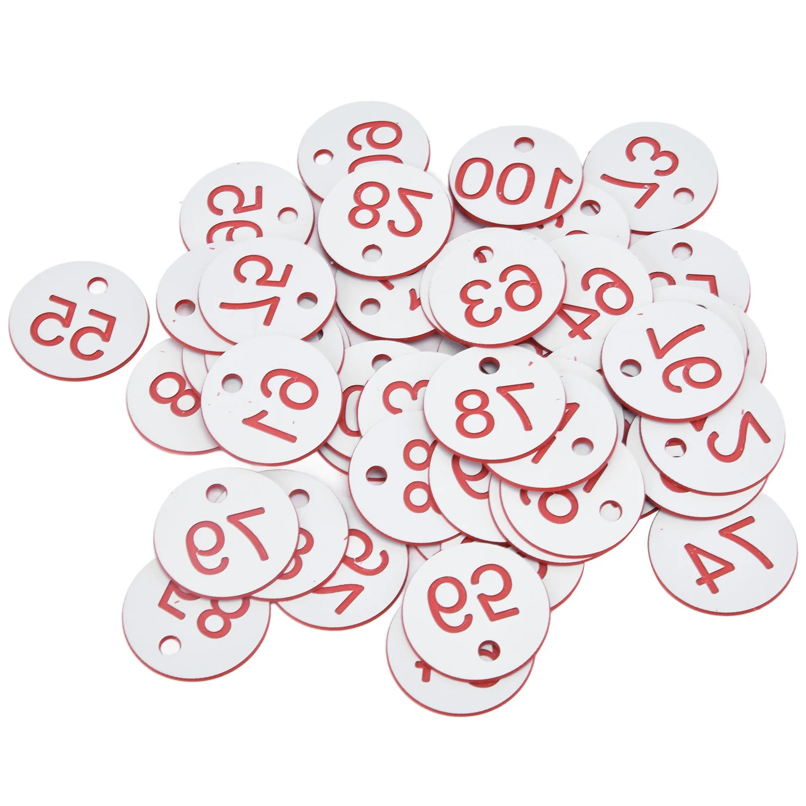 100Pcs Beehive Tags ABS Round Numbered Sign Labels with Hole Livestock Accessory Beekeeping Supply Red Bee Hive Mating Box Mark beekeeping tools beekeeping accessories