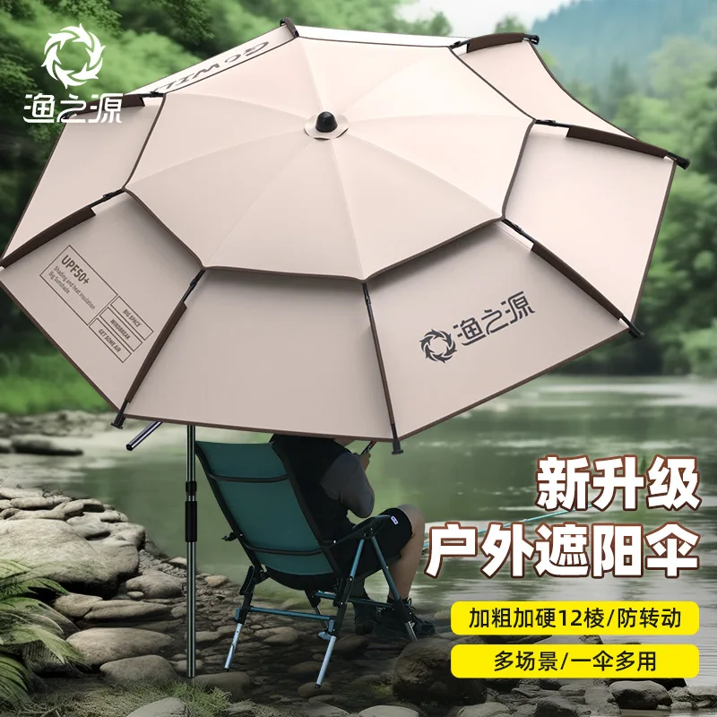 YUZHIYUAN New Fishing Umbrella Multi-directional Crutch Fishing Umbrella Windproof Sun Protection Sunshade