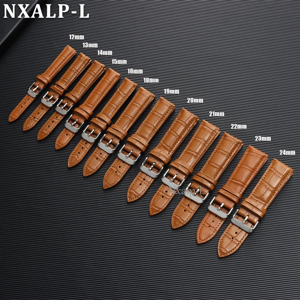 Premium Genuine Leather Watch Band Replacement Strap – Elegant Cowhide Wristband