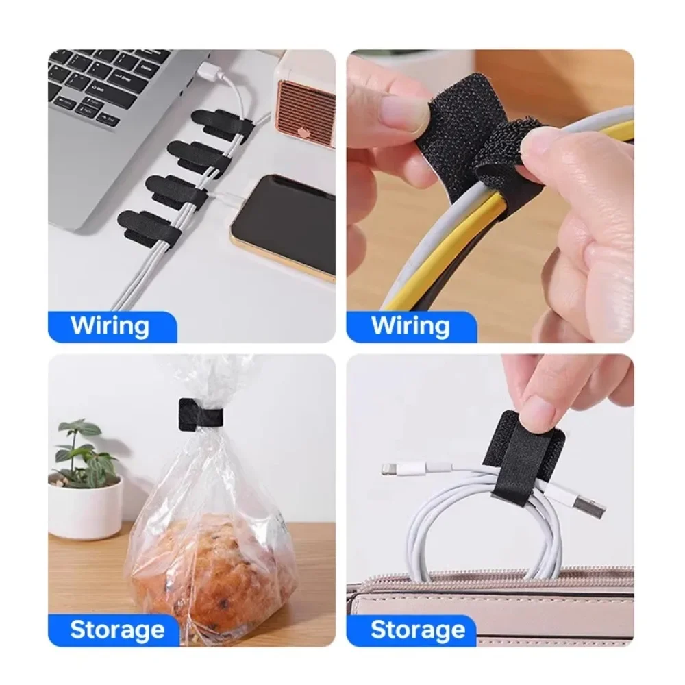 Markers Cable Tie Wire Organizer and Cables Reusable Cord Holder Self-adhesive Adjustable Storage Strap Attaches Clearance Home