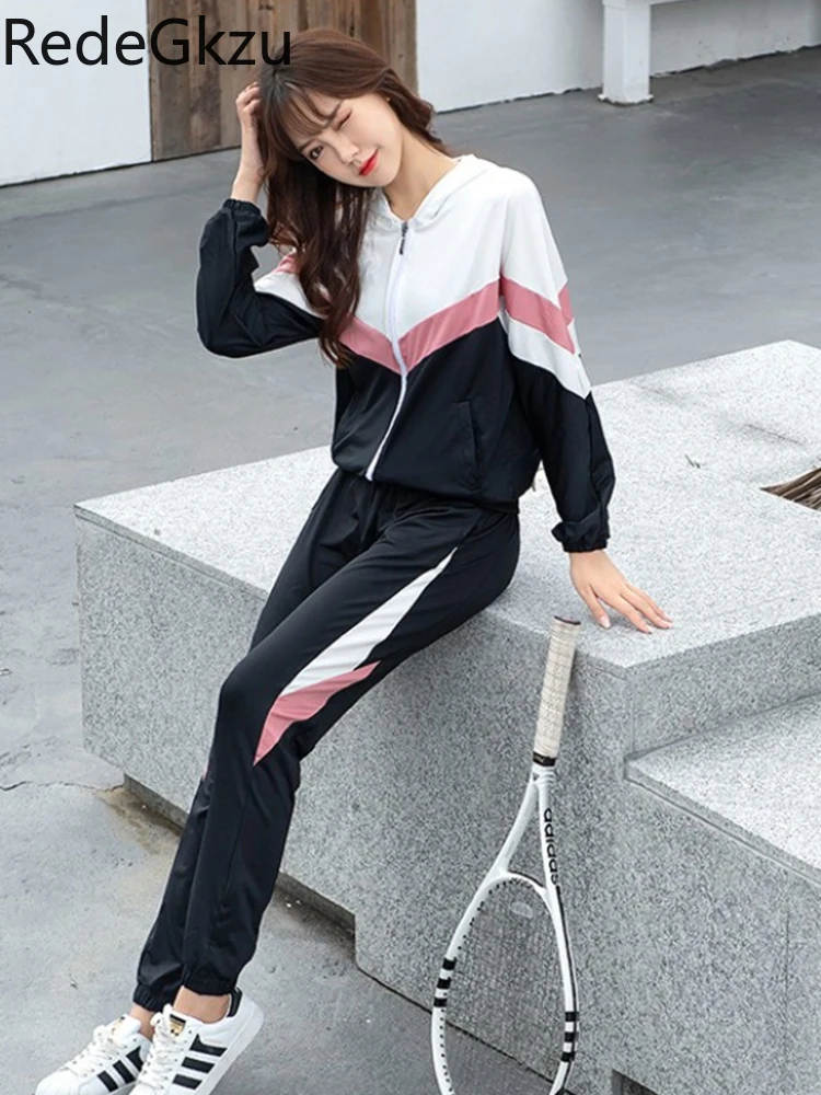 Korean Juicy Couture Tracksuit New Yoga Clothes Women Loose Quick Drying Harem Pants Running Sports Fitness 4 Piece Suit Ladies