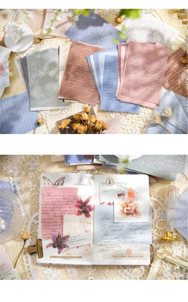 30pc romantische Monolog Serie Vintage Dekor Material Papier für Collage kreative DIY Sammelalbum Journal Material Handwerk Briefpapier – Detail 5