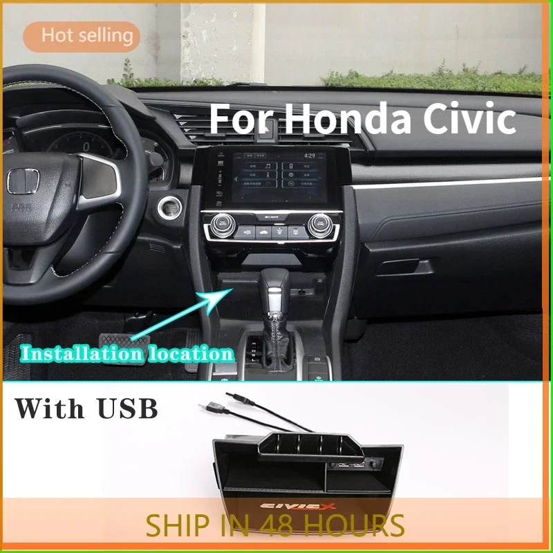 

Car Organizer Seat Gap Box Leather Car Seat Gap Organizer 2 USB Auto Crevice Storage Case for Stowing Tidying For Honda Civic