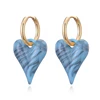 Boucles d'oreilles créoles tendance avec pendentif cœur bonbon, en acrylique doré et acier inoxydable, bijoux féminins