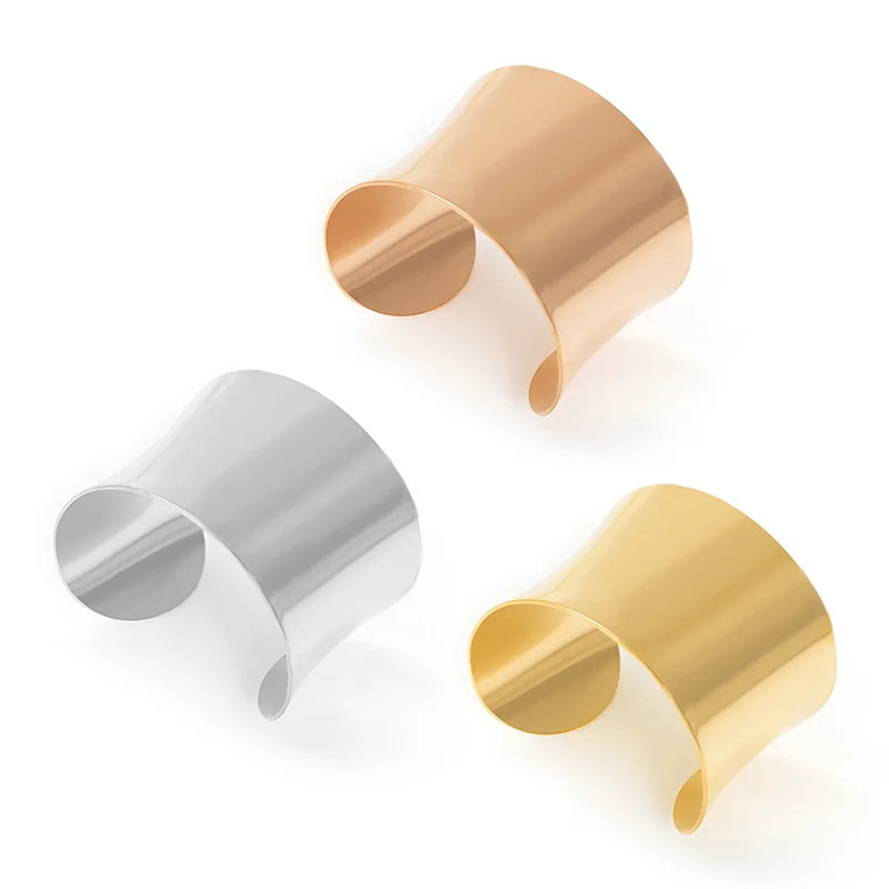 

2024 Новый дизайн позолоченный браслет из нержавеющей стали с широким циферблатом дизайнерские ювелирные изделия титановая сталь не падающий Золотой Большой браслет