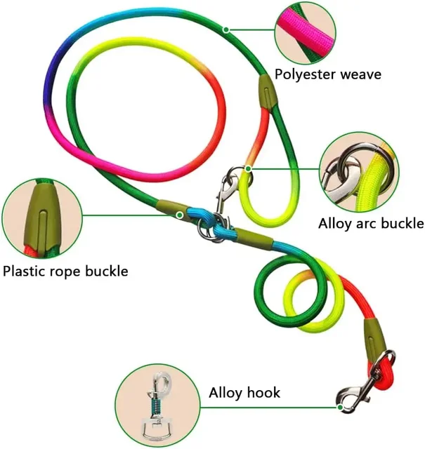 Hands Free Dog Leash Reflective Nylon Pet Walking Running Jogging Adjustable Walking Free Hands Rope Chain for Small Large Dogs 3
