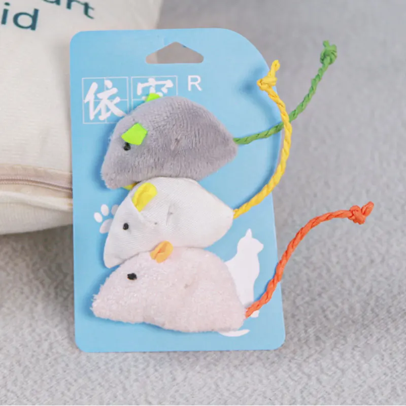 3Pc/set Mix Pet Toy Catnip Mice Cats Toys Fun Plush Mouse Cat Toy For Kitten Bite Resistance Interactive Mouse Toy Playing Toy cat fish toy Toys