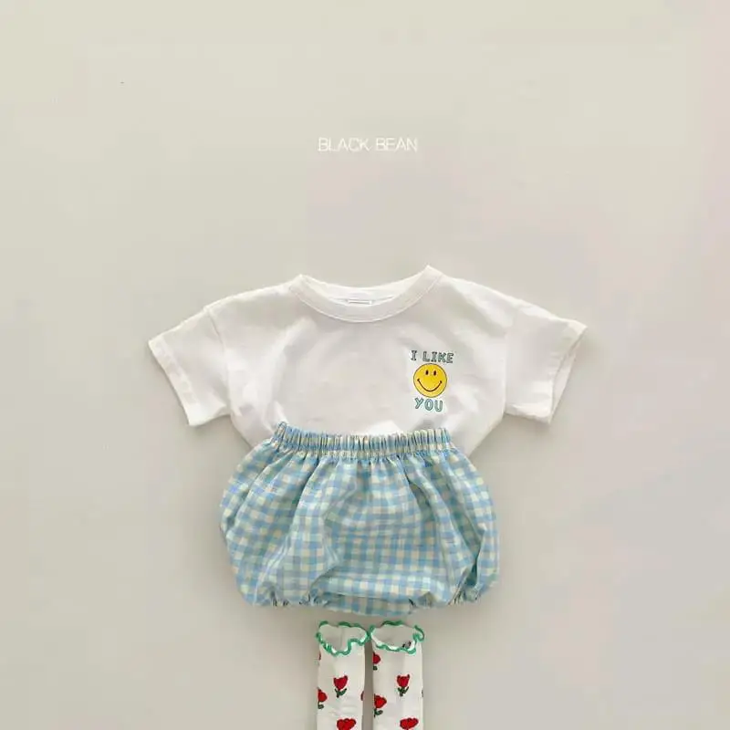 baby dress set for girl 2022 Summer New Baby Smiley Print Clothes Set Boy Girl Infant Cartoon T Shirt + Plaid Shorts 2pcs Suit Kids Casual Outfits Set Baby Clothing Set classic Baby Clothing Set