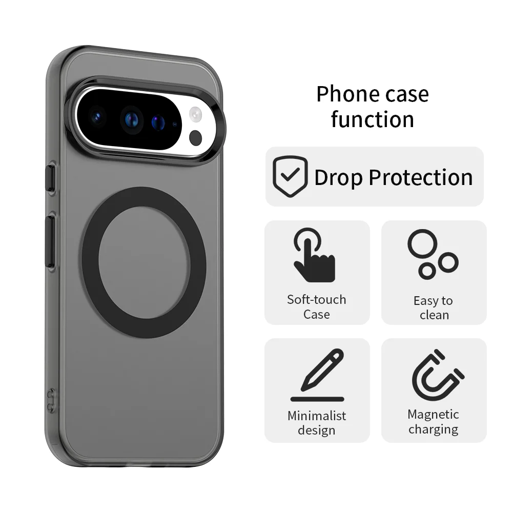 Magnetic Wireless Charging Case with Candy Colors and Transparent Back Shell