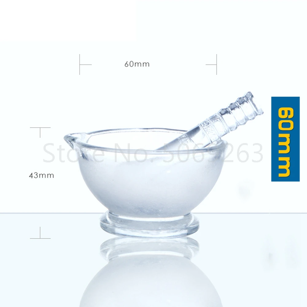 1pcs Glass mortar and pestle Lab Diameter 60mm to 180mm Glass mortar and pestle Mortar bowl all size available