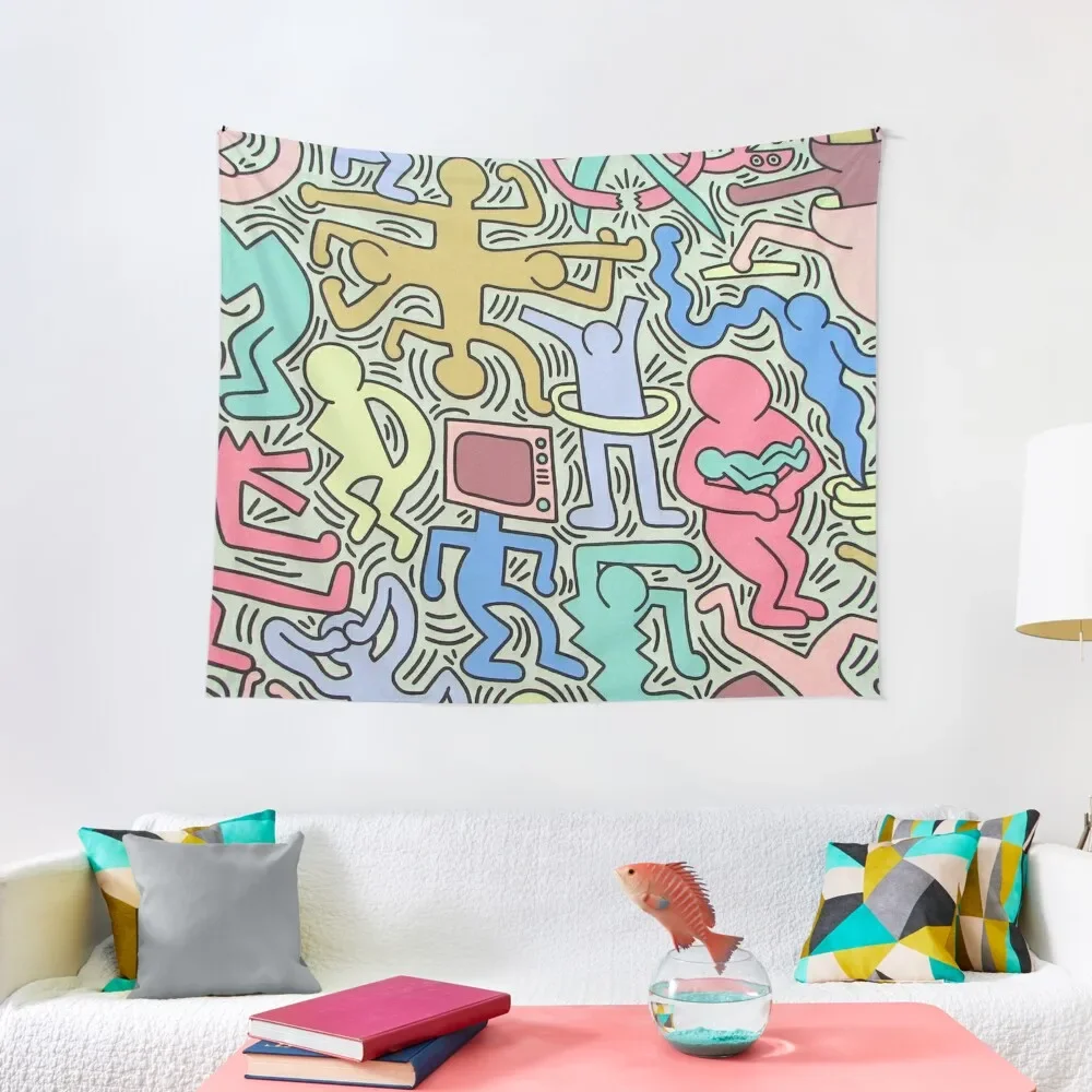 

Haring Full Color Tapestry Decor For Room Decoration Room Aesthetic Home Decor Tapestry