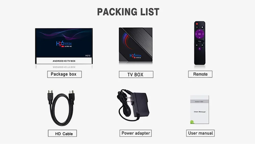 TV Box Android 10 H96 MAX H616 HD 6K 3D Media Player Bluetooth 4.0 Allwinner H61