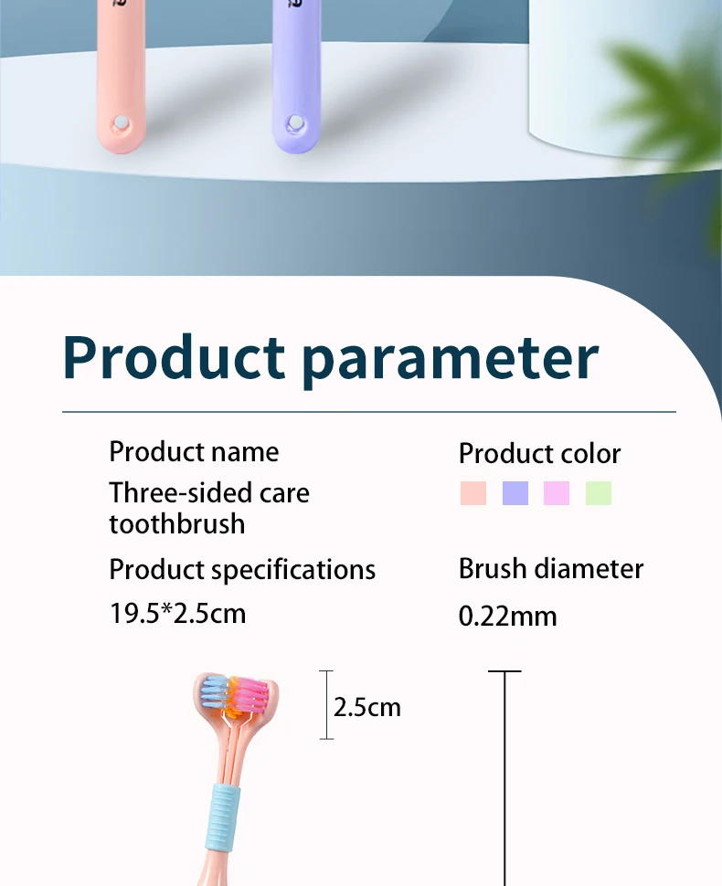 Three Sided Toothbrush Green