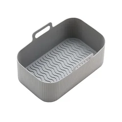 Silicone Reusable Non - Stick Air Fryer Liner - Easy Clean, Multipurpose for Grilling, Oven & Microwave (Grey)