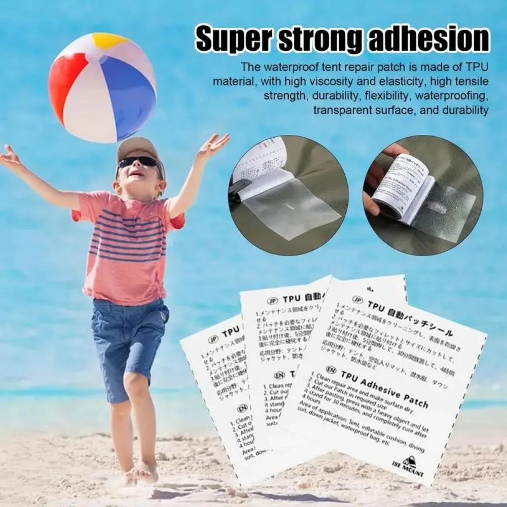 Waterproof Transparent TPU Pool Repair Subsidy Inflatable Boat Film Tent Self Adhesive Vinyl Repair Patch Gear Tapes camping tent repair tape