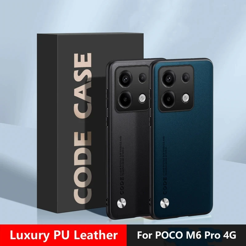 Custodia Per Xiaomi Poco M6 Pro 4G Cover Posteriore Antiurto In Pelle Siliconica Per Telefono Per Poco M6 Pro 4G M 6Pro Paraurti Funda