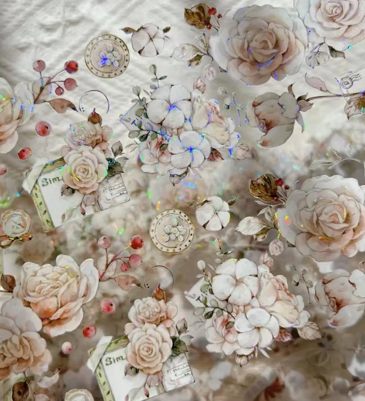 

Винтажная ретро-лента с розами и цветами для рисования домашних животных, для изготовления открыток, «сделай сам», план скрапбукинга, декоративная наклейка