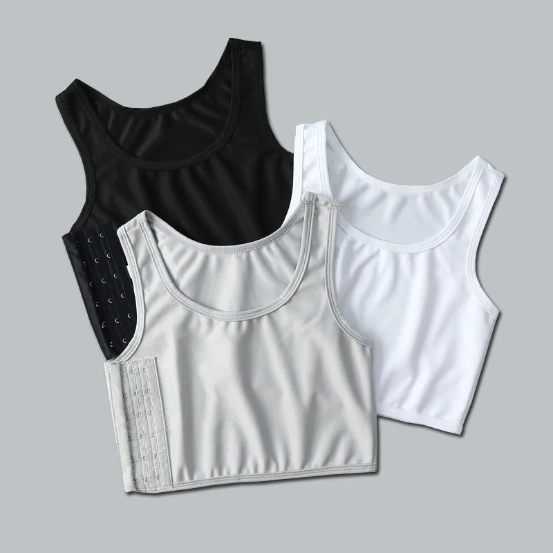 Women's Corset Underwear Breathable Flat Breast Binder Corset Side Buckle Short Vest Tops Shaper Bustier body shaper,breast binder