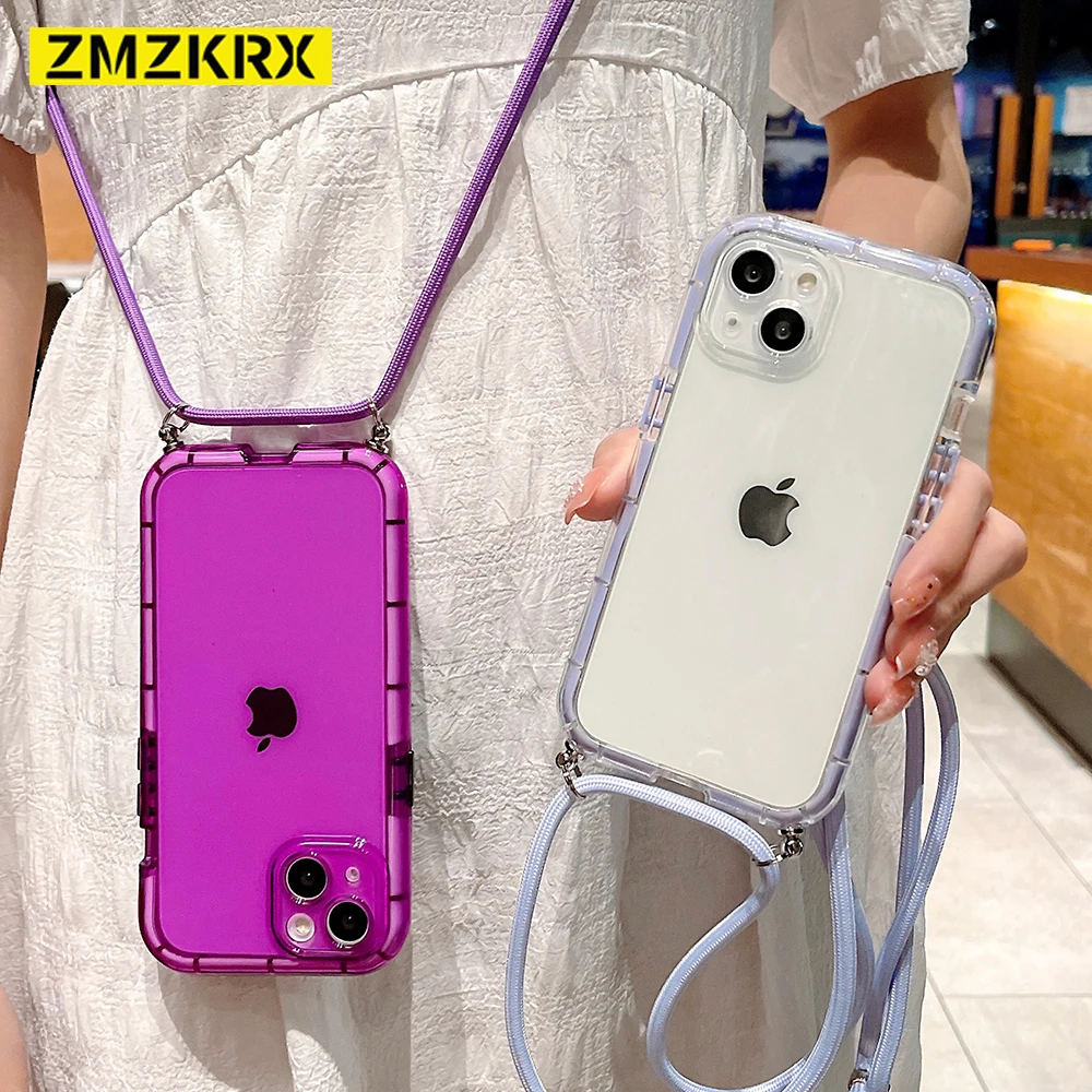 Luminous Transparent Crossbody Necklace Strap Soft Case