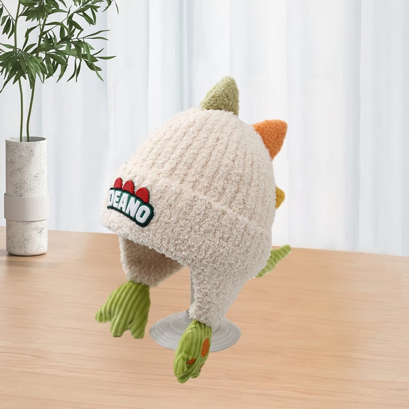 Children s Knitted Beanie Adorable Cozy Fleece-Lined Animal Hat for Toddlers Winter Warm Cap for Boys and Girls