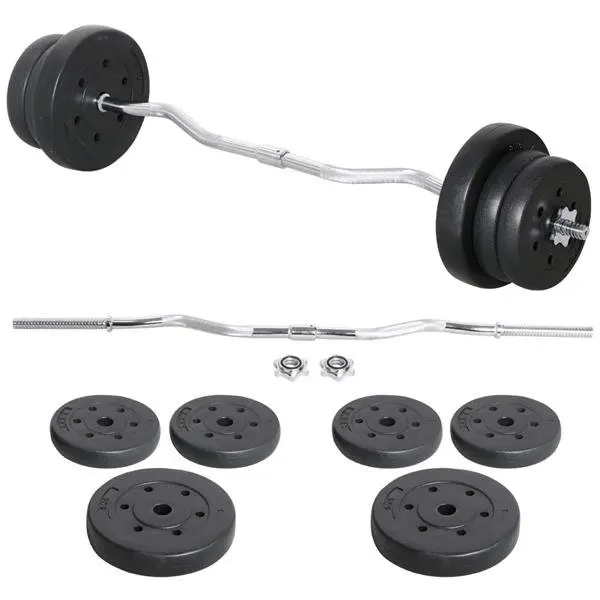 

55lb Barbell Dumbbell Strength Training Weights Curl Bar for Home/Gym,