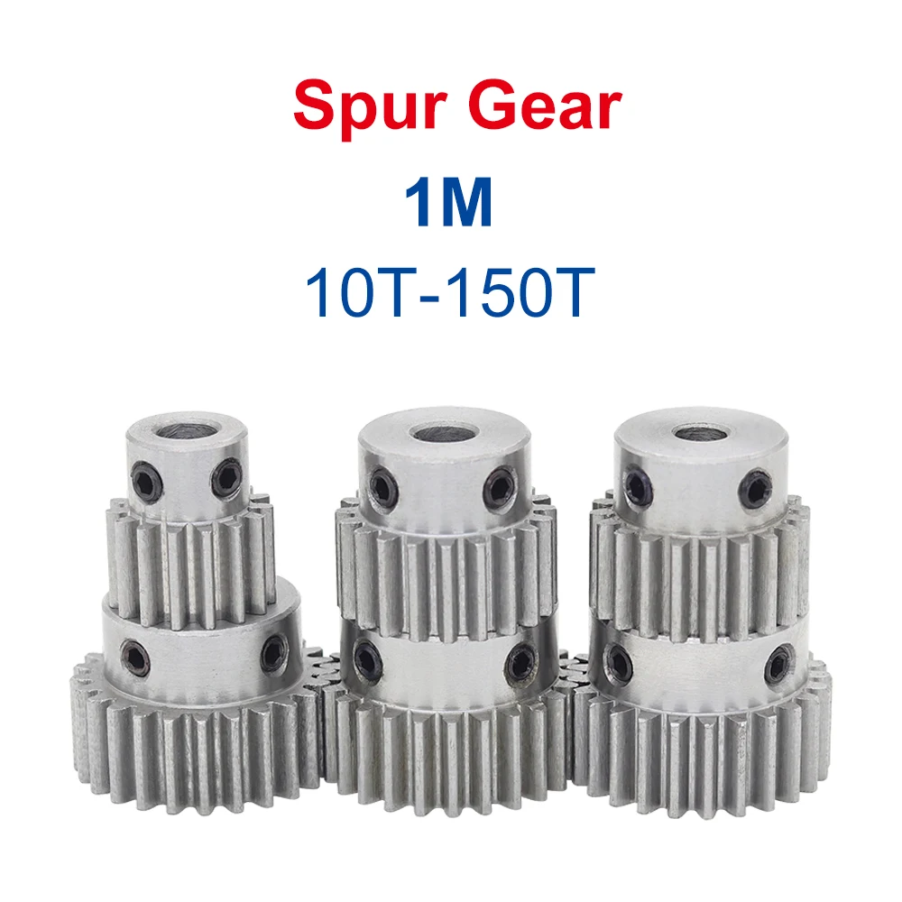 1 Piece 1M20T Spur Gear Bore 4/5/6.35/7/8/10/12/12.7 mm Motor Gear Low Carbon Steel Material High Quality metal for motor