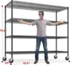 Storage Shelves 75.6" H Wire Shelving Unit with Wheels 2500LBS Heavy Duty Metal Shelves for Storage Adjustable Garage Sto 3