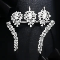 Vintage Flower Bracelet for Women Adjustable Three-Finger Open Ring Jewelry 5A Cubic Zirconia Palm Cuff Bride Party Jewelry Gift 2