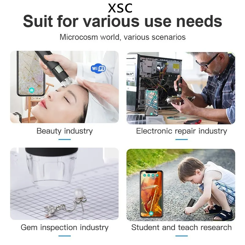 Skin Tester Health Analyzer Body Health Analyzer Scalp Detector Wireless Dermatoscope Scalp Skin Analyzer Machine 1000X Facial and Body Analyzer Electronics Microscope Beauty Health Profession