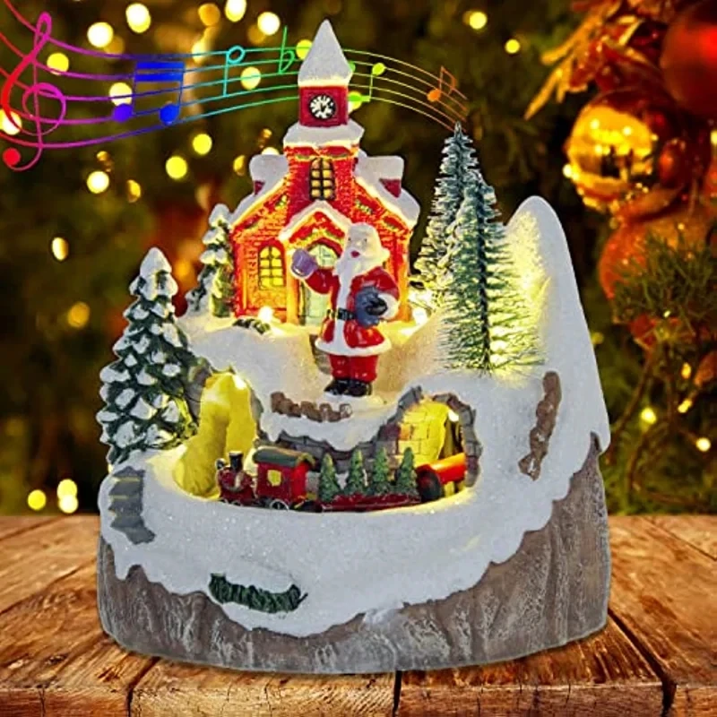  25 Pcs Christmas Village Sets LED Lights Christmas Village  Houses with Figurines Battery Operated Christmas Village House Set for  Collection Christmas Garden Table Home Indoor Room Decor : Home & Kitchen