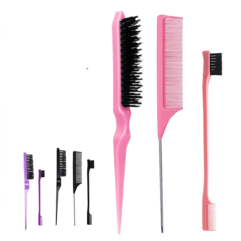 3pcs/lot Double Sided Edge Control Hair Comb Hair Styling Hair Brush Accessories hair brush comb set hair styling comb set clips double sided edge brush for edge