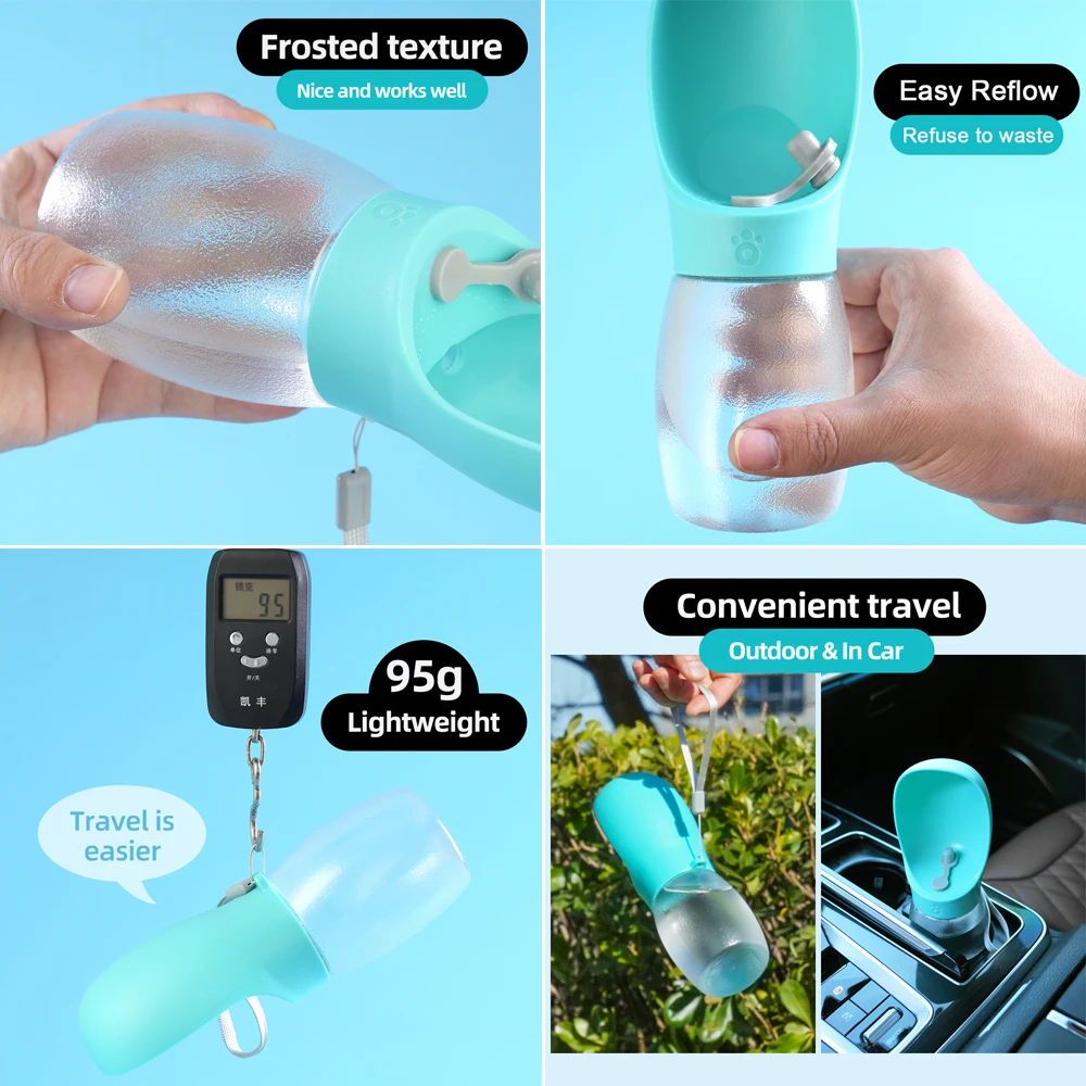 Dog Water Bottle Portable Pet Water Dispenser for Small Big Dogs Cat Walking Travel Leakproof Chihuahua Pug Drinking Bowl Feeder 3