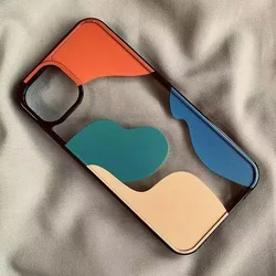 Irregular Wave Color Block Phone Case Cover for A23 (D)