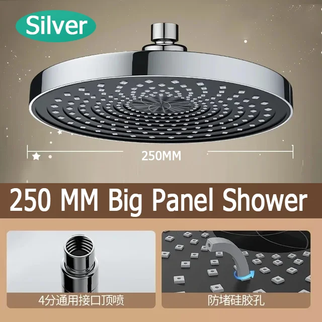 Ceiling Mounted High-Pressure Rainfall Shower Head Set with Three Flow Modes