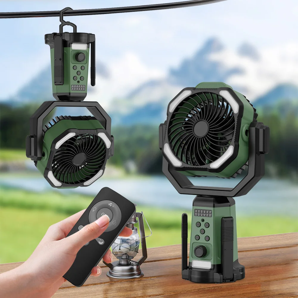 รูปสินค้า พัดลมตั้งโต๊ะชาร์จไฟได้ 24000mAh ควบคุมด้วยแอป 360 องศา